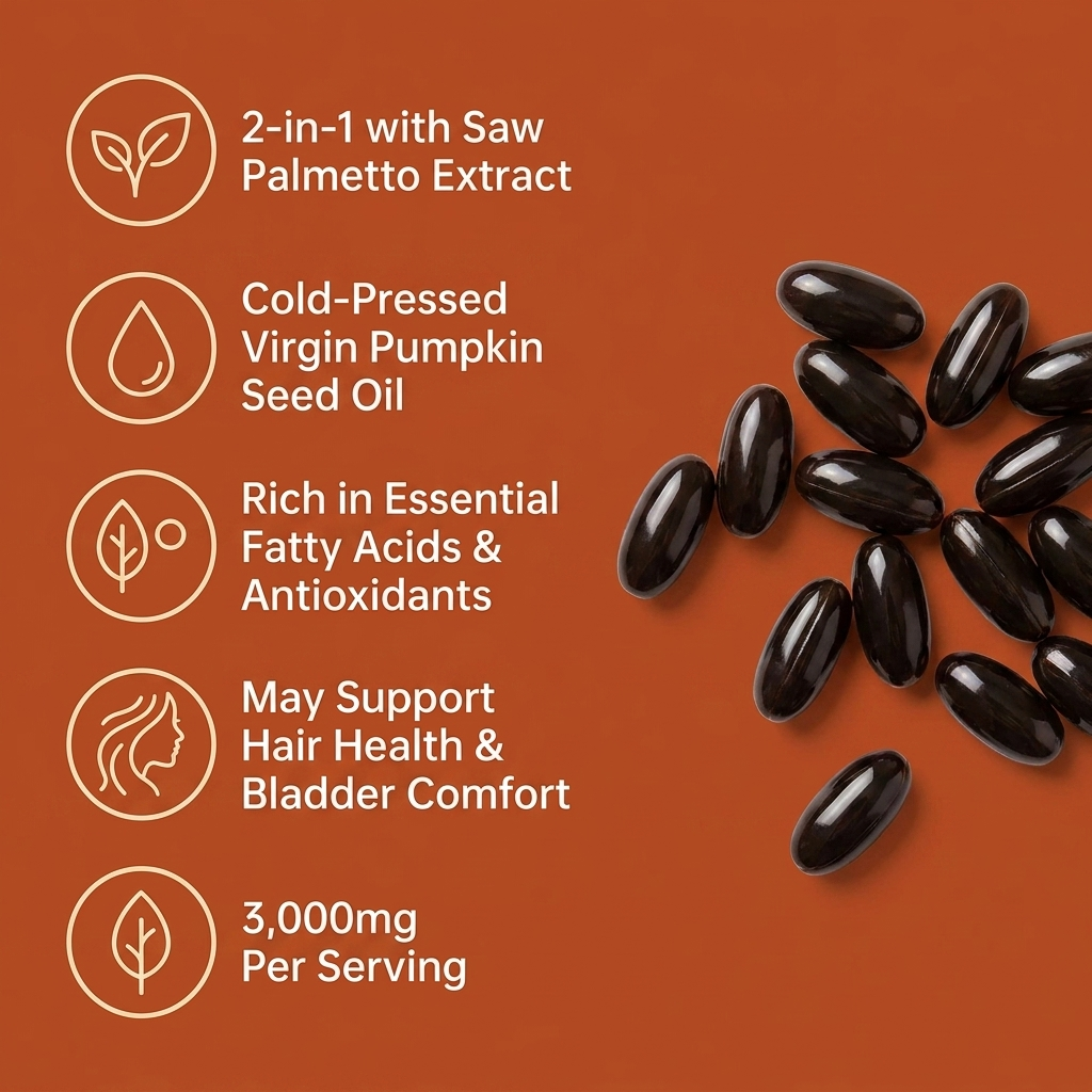 Pumpkin Seed Oil Softgels — Supports Healthy Kidney Function & Urinary Comfort, Naturally