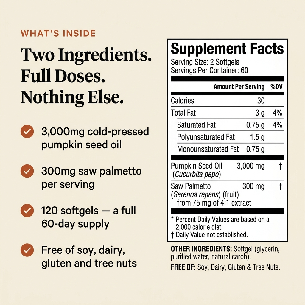 Pumpkin Seed Oil Softgels — Supports Healthy Kidney Function & Urinary Comfort, Naturally